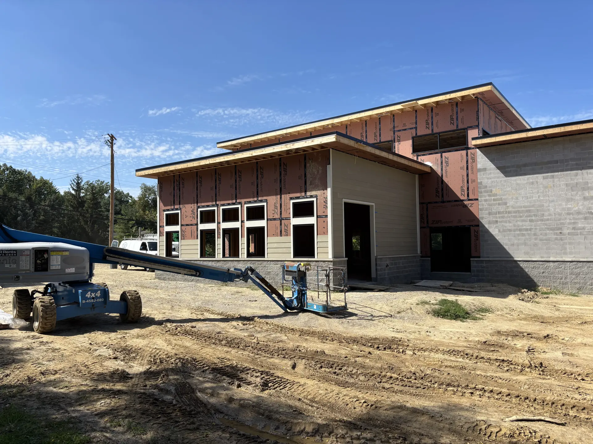 Siding progress at front windows